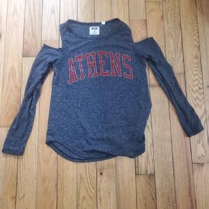 Athens  Cold Shoulder Top - Gray